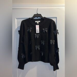 NWT Lilly Pulitzer Zarie Sweater in Black Bows- Size Small